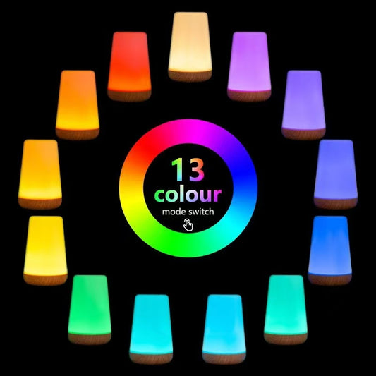 13 Color-Changing RGB Touch Night Light Dimmable USB Rechargeable Table Bedside Lamp for Bedroom Smart Home Product