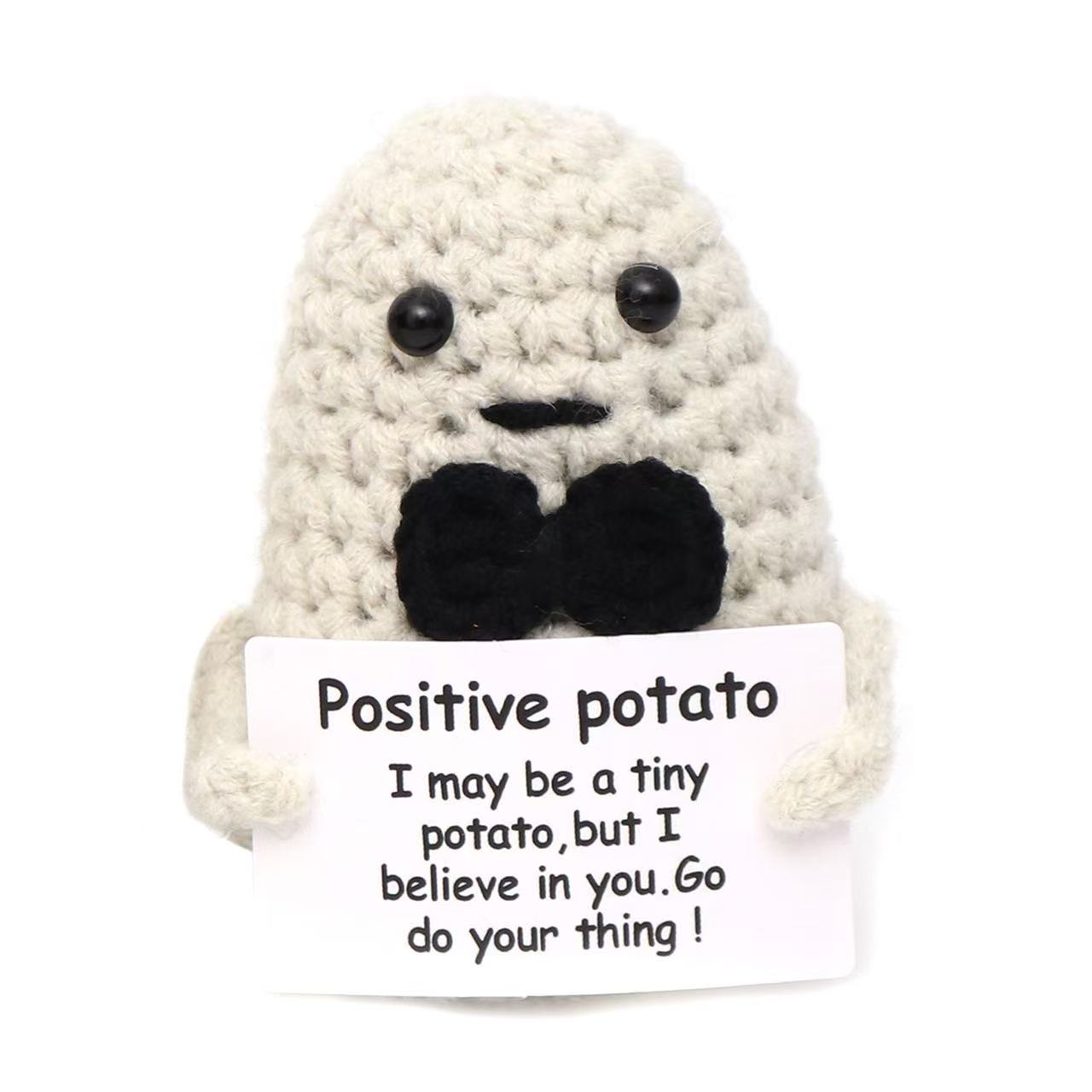 Handmade Cute Knitted Positive Potato Mini Doll Ornaments Funny Crochet Decorations Encouragement Gift New Craft Supplies