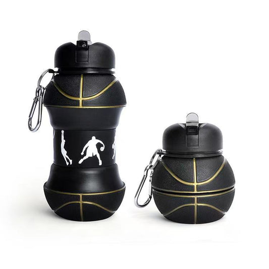 Silicone Football Foldable Water Bottle Kettle Unisex Drinking Bottles for Gym Outdoor Activity